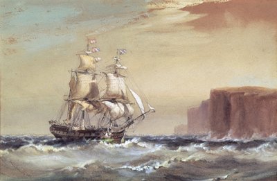 Sidney Heads açıklarında gelen göçmen gemisi, 1883 by Oswald Walters Brierly