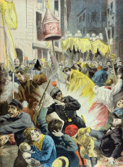 Corpus Christi tören alayına anarşist saldırı, Barselona by Oswaldo Tofani
