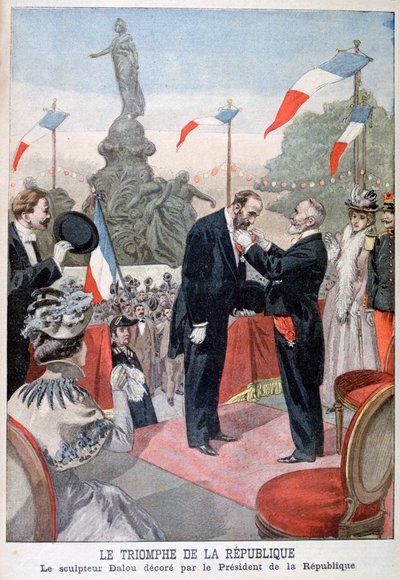 Jules Dalou, 1899 Emile Loubet tarafından Legion of Honor madalyası ile ödüllendirilirken by Oswaldo Tofani