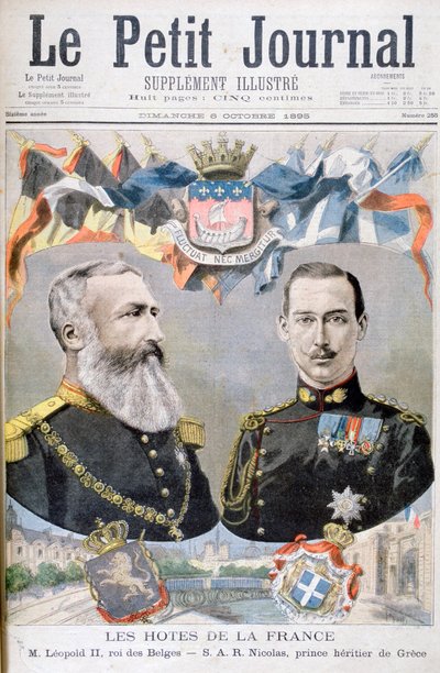 Belçika Kralı II. Leopold ve Yunanistan ve Danimarka Prensi Nicholas, 1895. by Oswaldo Tofani