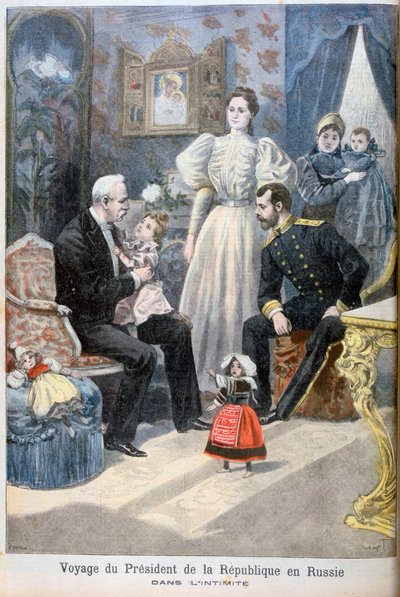 Rusya Çarı II. Nicholas ve Fransa Cumhurbaşkanı Felix Faure, 1897 by Oswaldo Tofani