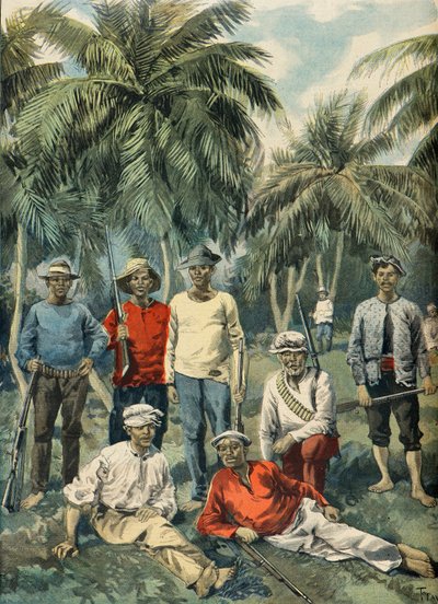 Kübalı isyancıların portresi, 1898 İspanyol-Amerikan savaşı (Gravür) by Oswaldo Tofani