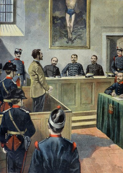 anarşist Michele Angiolillo savaş konseyi önünde by Oswaldo Tofani