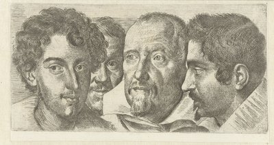 Portret van Cosimo Orsino, Cesare Bartolotti, Sigmund Laire ve Ottavio Leoni by Ottavio Mario Leoni