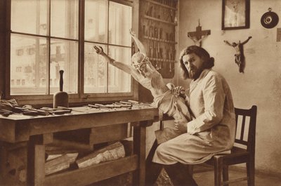Oberammergau'daki Ahşap Oymacıları Atölyesi, Alois Lang, Tutkular Oyununda İsa'nın Temsilcisi 1930 by Otto Ballerstedt