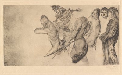 Dante ve Virgil Cehennemi Ziyaret Ediyor (Cehennem Kantosu 22) by Otto Greiner