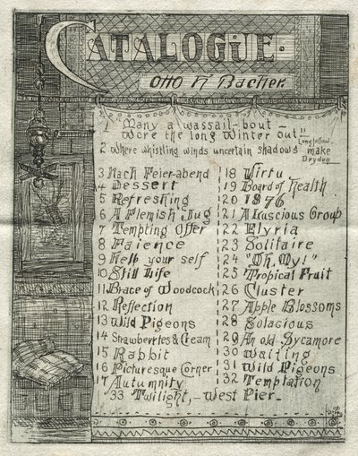 Katalog, 1878. by Otto H. Bacher