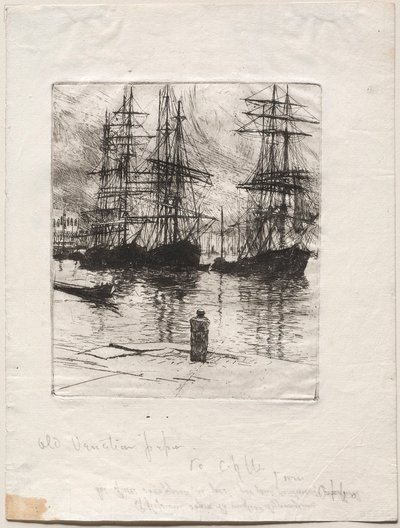 Üç Gemi, Venedik, 1880. by Otto H. Bacher