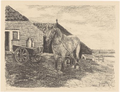 Ameland kısrak (nesne üzerindeki orijinal başlık) by Otto Hanrath (signed by artist)