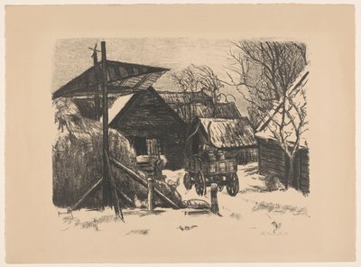 Karda çiftlik avlusu by Otto Hanrath (signed by artist)