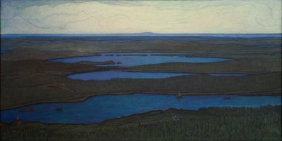 Orman ve Göl Üzerinde, 1908 by Otto Hesselbom