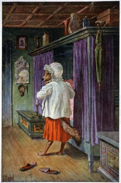 Büyük Anne'de kurt kılığına girer, 1910 dolayları (kartpostal) by Otto Kubel