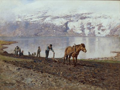 Atlarla Çiftçilik (tuval üzerine yağlı boya) by Otto Ludvig Sinding