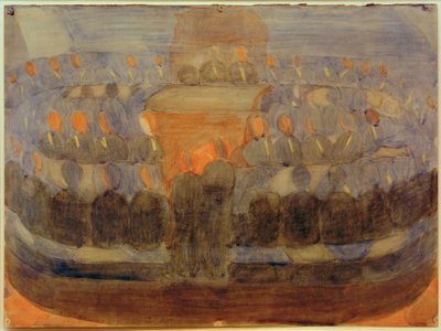 Hazırlık (yemek odasında dua). Çalışma (genel kompozisyon) by Otto Meyer Amden