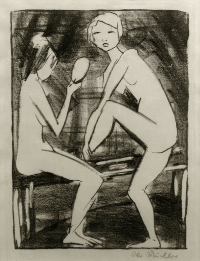 El aynalı iki nü II by Otto Mueller