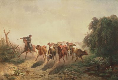 Ordu için Sığır ile Union Drover, 1860 by Otto Sommer