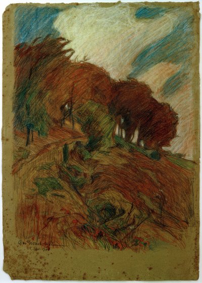 Ağaçlar ile yamaç yolu by Otto Ubbelohde