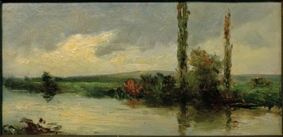 Kavak ile küçük nehir parçası by Otto Ubbelohde