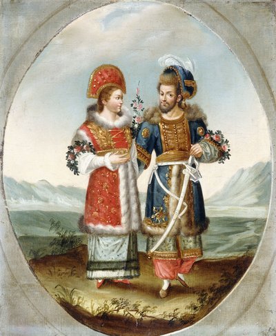 Egzotik Bir Çift, 19. Yüzyılın Başları by Ottoman School