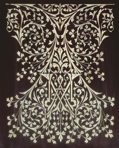 Vitrin, işlemeli panel detayı (ahşap ve sedef) by Owen Jones