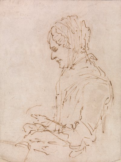 Sanatçının Anne Dikişinin İncelenmesi by Ozias Humphry