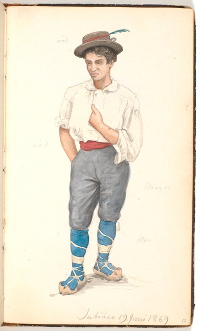 Bağcıklı ayakkabı ve tüylü şapka ile İtalyan adam by P.C. Skovgaard