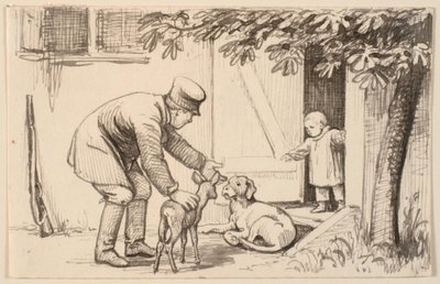 Adam, çocuk ve köpek by P.C. Skovgaard