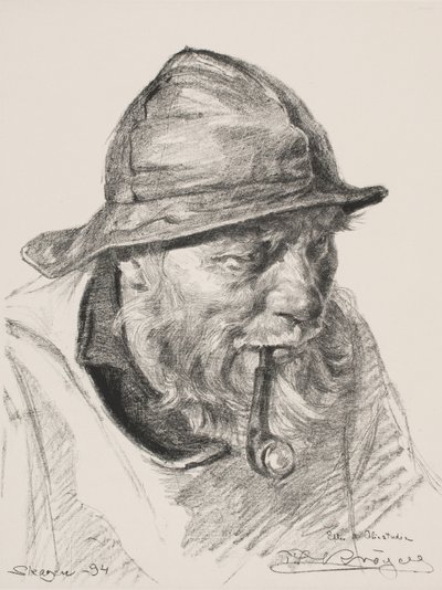 Bir Skagen balıkçının başı by Peder Severin Krøyer