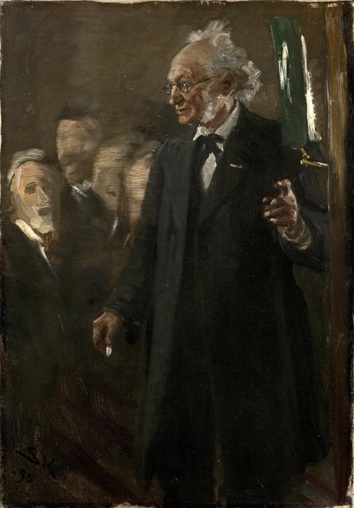 Zooloji profesörü Japetus Steenstrup bir konferans veriyor by Peder Severin Krøyer