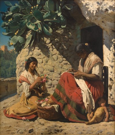 Kulübelerinin Dışında İki Çingene Kadın. ispanya by Peder Severin Krøyer