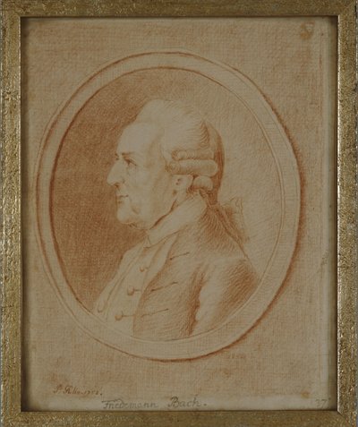 Wilhelm Friedrich Bach, 1782 (kağıt üzerinde kırmızı tebeşir) by P. Guelle or Gulle