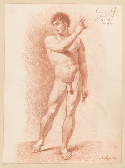 Önden bakıldığında çıplak erkek ayakta (1.lik ödülü 1815) by P. Luypen