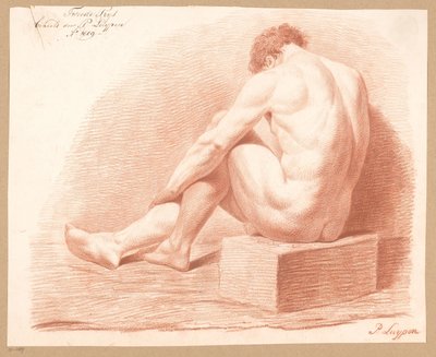 Oturan Erkek Çıplak, Arkadan Görünüş (2. Ödül 1809) by P. Luypen