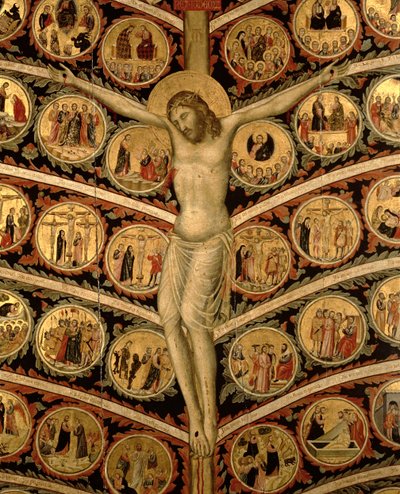 The Tree of Life, c.1310 tempera üzerinde 80607 panel detayı by Pacino di Buonaguida