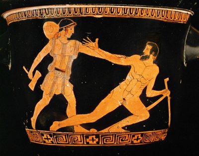 Theseus ve Procrustes... by Painter Altamura