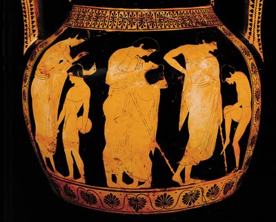 Aşıkların buluşması. Kırmızı figürlü amphora. MÖ 510-500 ... by Painter Dikaios