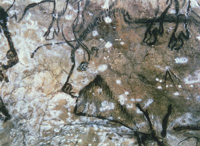 Yaralı Boğa, kaya resmi, Magdalenian (mağara resmi) by Paleolithic Paleolithic