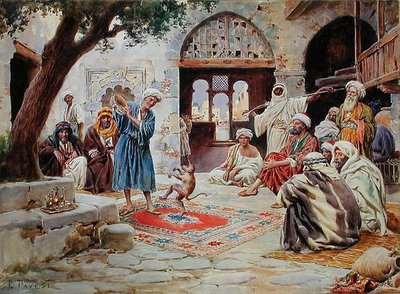 Gösteri yapan Maymun (kağıt üzerinde kurşun kalem izleri olan suluboya) by Paolino Pavesi