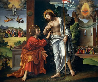 İsa ve Şüpheci Thomas, Paolo Cavazzola (1486-1522) by Paolo Morando Cavazzola