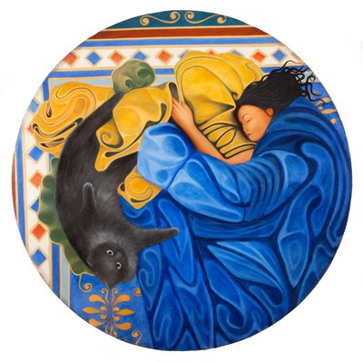 Barbara ve Camilla, 2016 (ahşap panel üzerine yağlıboya) by Paolo Perfranceschi