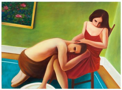 Mythologica n°2: Antigone, 2025 (ahşap panel üzerine yağlıboya) by Paolo Perfranceschi