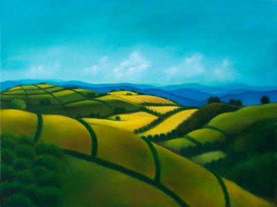 Paysage n°4: I colli bolognesi, 2022 (tahta panel üzerine yağlıboya) by Paolo Perfranceschi