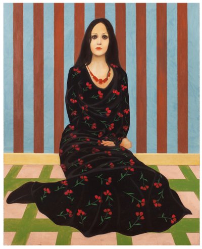 Çiçekli Kadın, 2016 (ahşap panel üzerine yağlıboya) by Paolo Perfranceschi