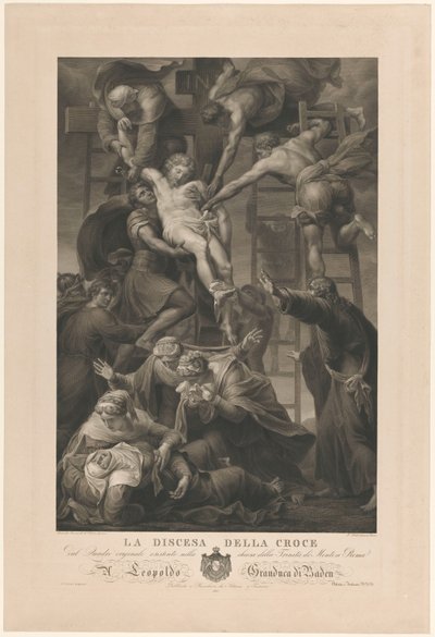 de kruisafneming La discesa della croce (nesne üzerindeki başlık) by Paolo Toschi