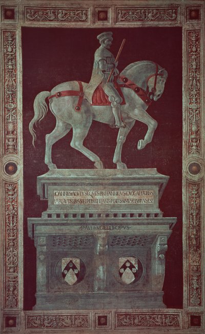 Equestrian Monument of Sir John Hawkwood (1320-94), 1436 (fresco transferred to canvas) by Paolo Uccello