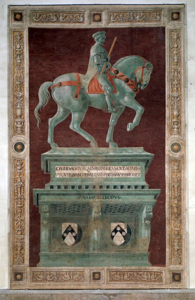 Sir John Hawkwood için Cenaze Anıtı - Fresk by Paolo Uccello