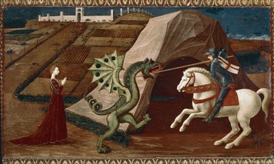 Aziz George ve Ejderha. (ahşap üzerine yağ by Paolo Uccello