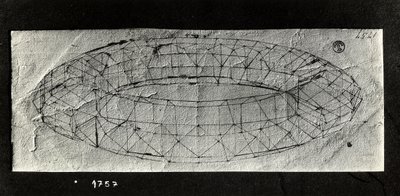 Bir "mazzocchio" (başlığın yastıklı haddelenmiş tabanı) çalışması (kağıt üzerinde kalem ve mürekkep) by Paolo Uccello