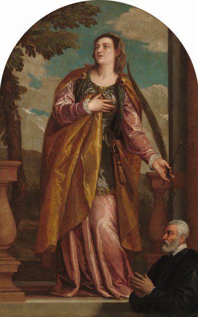 Aziz Lucy ve Donör, c. 15851595 by Paolo Veronese