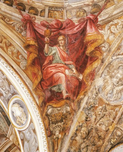 Parmigianino (1503-1540) olarak bilinen Francesco Mazzola tarafından Poitiers Aziz Hilary, fresk, San Giovanni Evangelista Kilisesi, Parma by Parmigianino